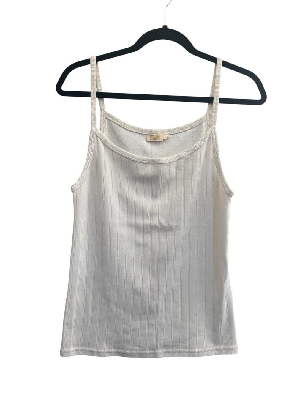 Faherty Sunday Rib Tank Ivory Organic Cotton Camisole Top Size Medium NEW #NE230